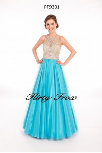 Prom Frocks PF9301 Turquoise Nude